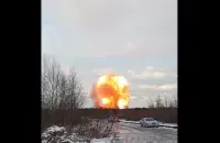 Взрыв в Ленинградской области / скриншот видео РИА Новости
