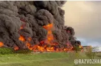 Пострадавших в результате обстрела нефтебазы нет / фото из телеграм-канала назначенного Россией крымского губернатора Михаила Развожаева
