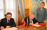 Амбасадар Беларусі ў Расіі Уладзімір Сямашка і амбасадар Албаніі ў Расіі Арбен Газіоні&nbsp;/&nbsp;embassybel.ru