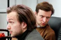 Иван Кравцов и Антон Родненков на пресс-конференции в Киеве / Reuters​