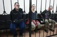 Шон Пиннер, Саадун Брагим и Эйден Аслин в Донецке в июне 2022-го / ria.ru
