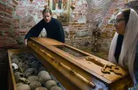 Skulls of the executed victims in St. Michael's Cathedral in Mazyr / Euroradio​