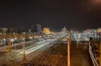 Чыгуначны вакзал і рэйкі ў Мінску / Еўрарадыё