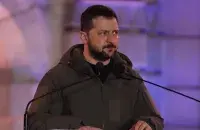 Выступ Уладзіміра Зяленскага ў Варшаве / "Белсат"
