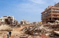 Ливийский город после масштабного наводнения