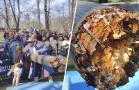 На праздновании Масленицы в Бресте сломался столб
