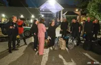 Belarusian political prisoners after release and deportation to Lithuania
