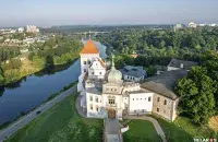 Вид с высоты на Старый замок в Гродно
