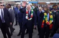 Александр Лукашенко с президентом Зимбабве Эммерсоном Мнангагва, Зимбабве, зима 2023 года
