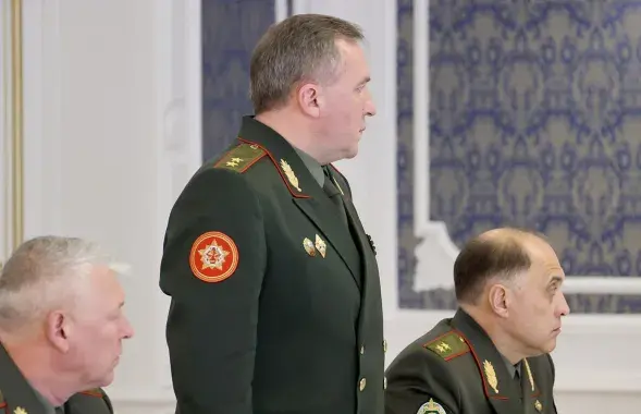Виктор Хренин (в центре) на совещании у Александра Лукашенко / president.gov.by
