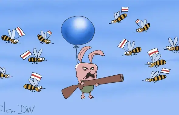 Режим Александра Лукашенко озабочен своим выживанием / Карикатура dw.com
