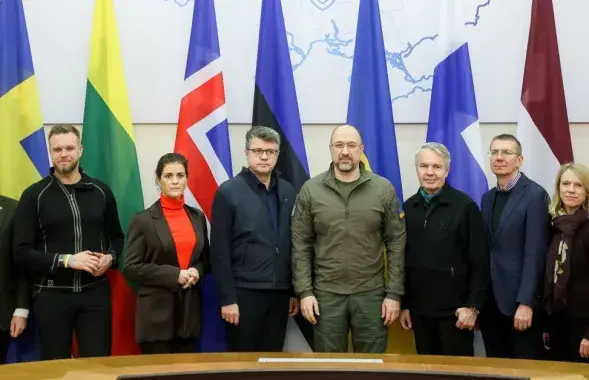 Міністры замежных спраў і ўкраінскі прэм'ер / t.me/Denys_Smyhal
