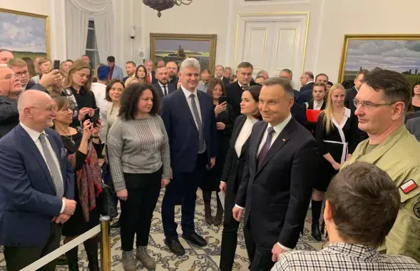 Анджей Дуда во время встречи / Еврорадио

