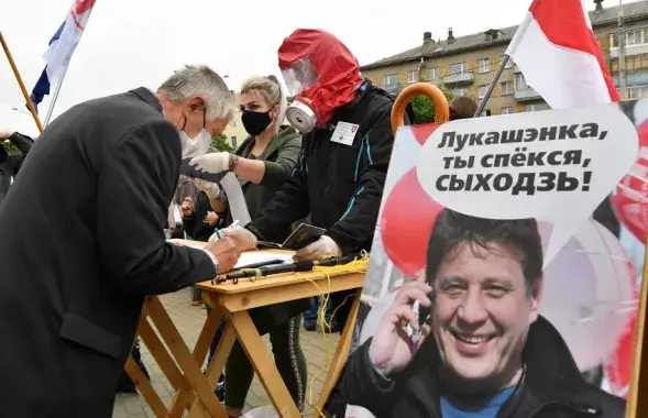 Агитационный плакат за Николая Козлова во время президентской кампании лета 2020-го / Из архива Еврорадио