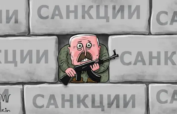 Александр Лукашенко и санкции / Карикатура dw.com
