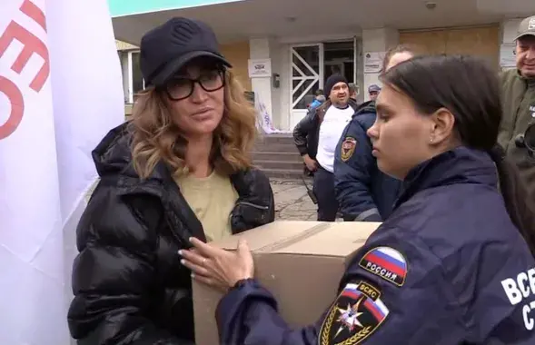 Вольга Бузава ў акупаванай Данецкай вобласці Украіны / "смотрим.ру"
