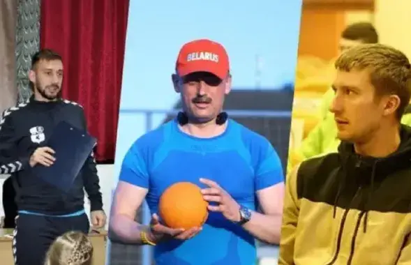 Міністр спорту Сяргей Кавальчук і "непажаданыя" футбалісты / t.me/tribuna_by/

