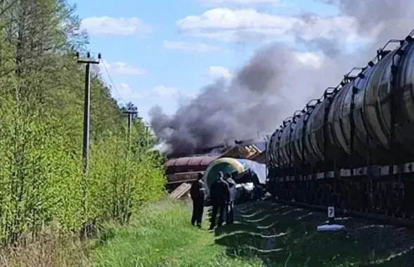 Взрыв на железной дороге в Брянской области / t.me/astrapress/
