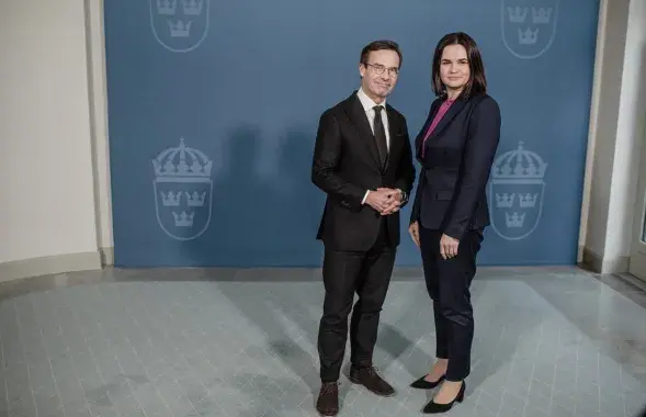 Святлана Ціханоўская з прэм'ер-міністрам Швецыі / https://twitter.com/Tsihanouskaya

