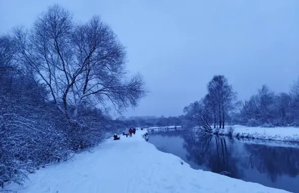 Снег у Мінску / Еўрарадыё
