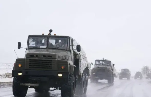Колонна белорусской военной техники, февраль 2023-го / Иллюстративное фото t.me/modmilby/
