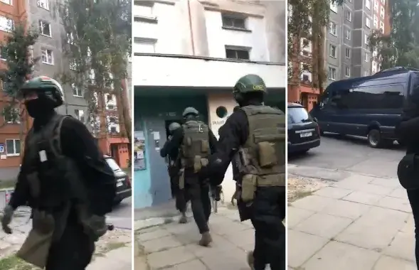 У кватэру бацькоў Віктара Масько, дзе праходзіў ператрус, выклікалі падмацаванне / Скрыншот