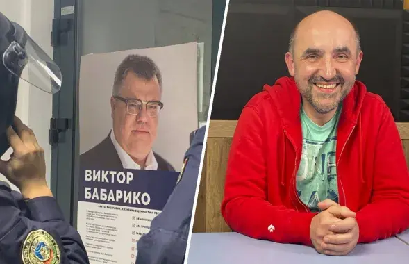 Штаб Бабарыкі ў дзень ператрусу і Аляксандр Кныровіч / Еўрарадыё
