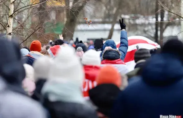 Адно з лакальных шэсцяў у Мінску 13 снежня / "Наша ніва"