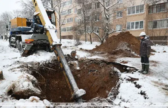 Авария водопровода в Минске / БЕЛТА

