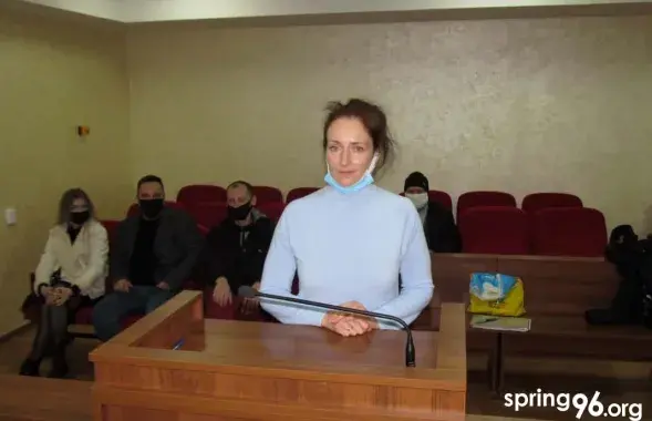 Кацярына Салевіч падчас суду 22 студзеня 2021 года / "Вясна"​