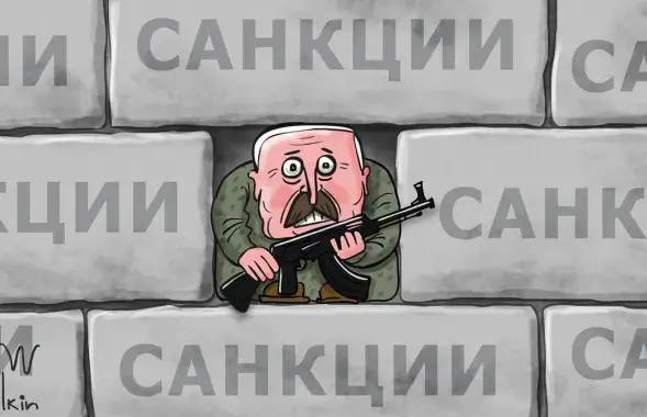 Санкцыі і Аляксандр Лукашэнка / Карыкатура dw.com
