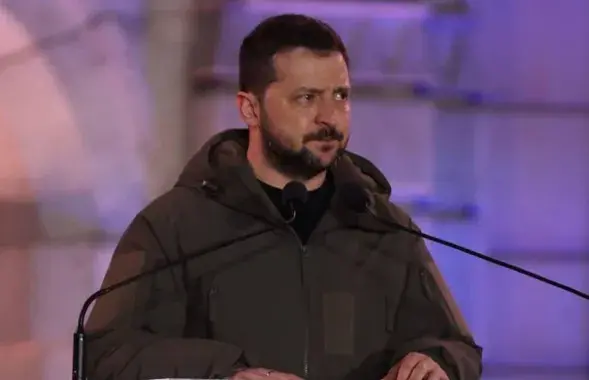 Выступ Уладзіміра Зяленскага ў Варшаве / "Белсат"
