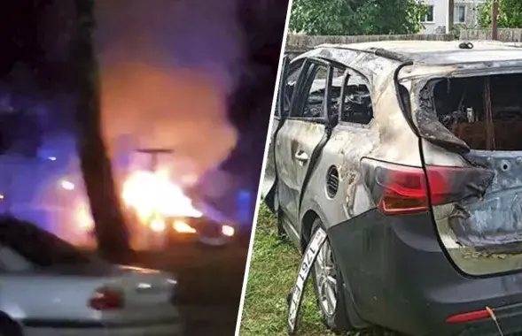 Машына, у якой гарэў рэчычанін