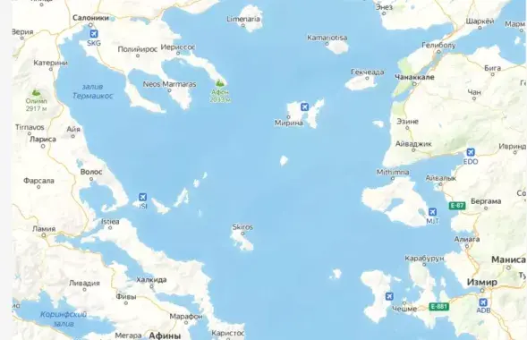 Здесь было Эгейское море