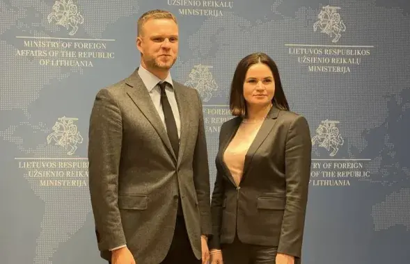 Gabrielius Landsbergis and Sviatlana Tsikhanouskaya / Tsikhanouskaia's press service