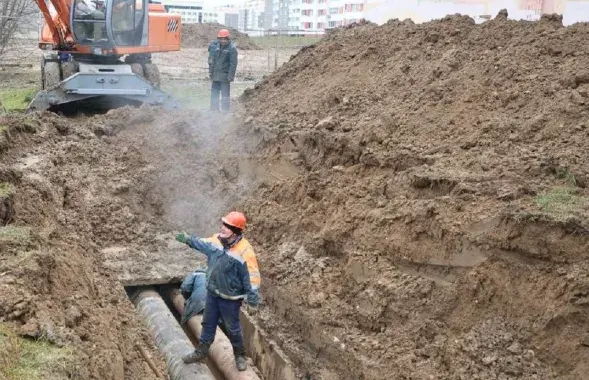 Падчас ліквідацыі наступстваў аварыі
