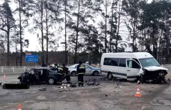 На месте аварии в Речицком районе
