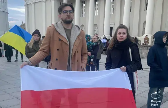 Белорусы на акции в Вильнюсе, иллюстративное&nbsp;фото
