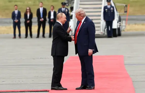 Прэзідэнт Расіі Уладзімір Пуцін і амерыканскі лідар Дональд Трамп
