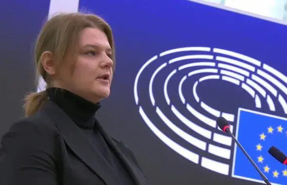 Яна Пачобут у Еўрапарламенце
