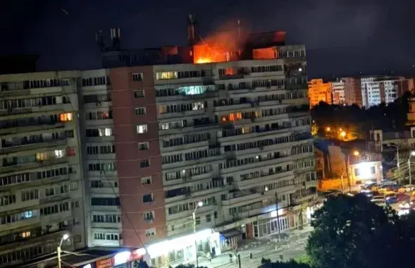 Дом в Галаце, в который попал дрон
