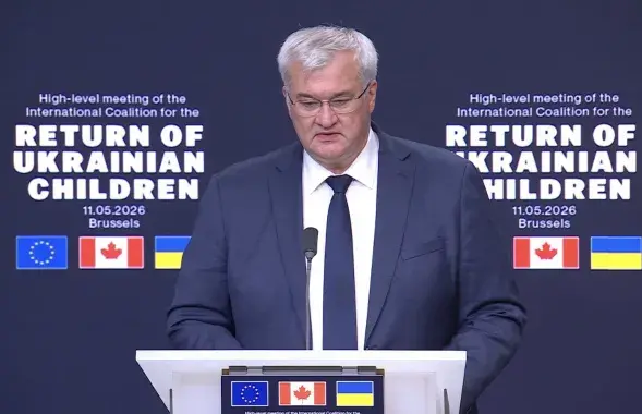 Андрэй Сібіга на пасяджэнні Міжнароднай кааліцыі ў Бруселі
