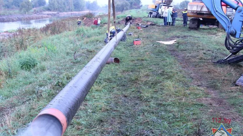 У Заслаўі пашкодзілі падводную частку газаправода (фота)