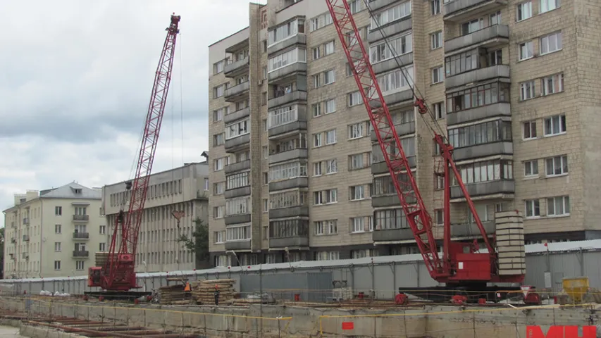 Як у Мінску будуюць самую глыбокую станцыю метро (фота)